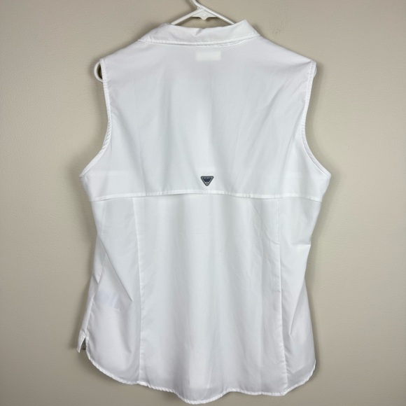 Columbia Tamiami Sleeveless Top Womens XL White PFG Outdoor Fishing Shirt - Picture 2 of 7